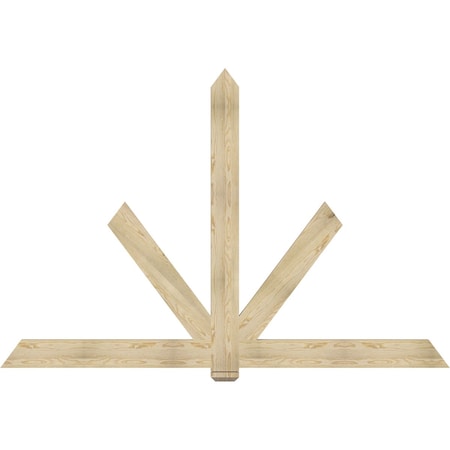 Ekena Millwork Kennewick Rough Sawn Timber Gable Bracket, Douglas Fir, 96"W x 64"H x 2"D x 6"F, 16/12 Pitch GBW096X64X0206KEN00RDF